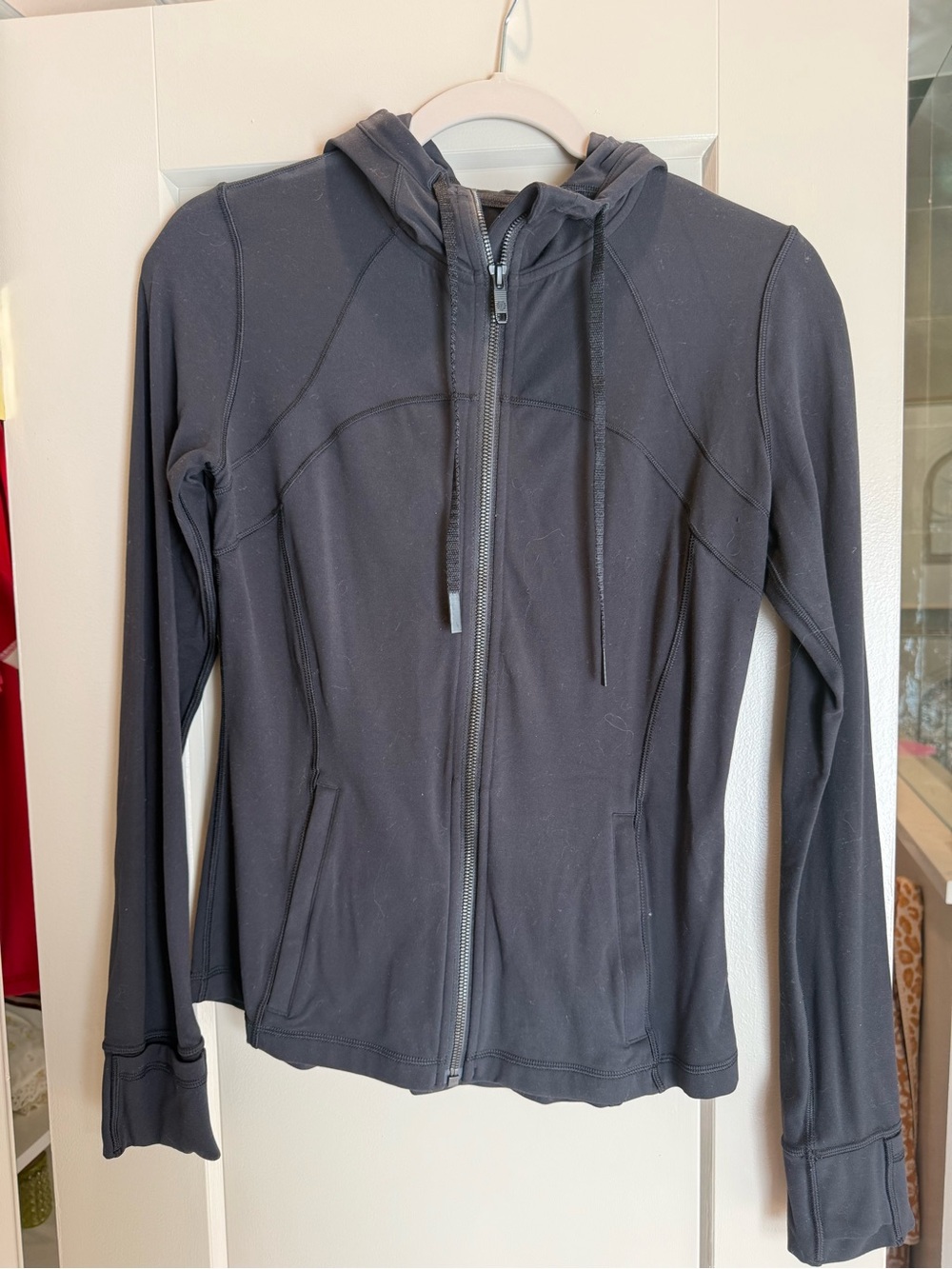 Lululemon Black Zip-Up Hooded Active Jacket